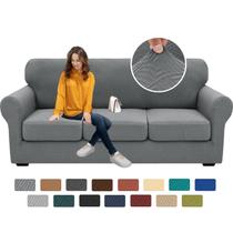 Slipcover XINEAGE 2024, 4 peças para sofá com 3 almofadas (cinza claro) Slipcover XINEAGE 2024, 4 peças para sofá com 3 almofadas (cinza claro)