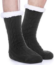 Slipper Fuzzy Socks EBMORE Winter Cozy Fluffy Cabin Masculino Pretas