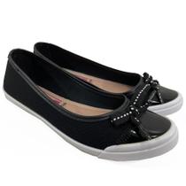 Slipper Moleca Lona Laço Feminino - Preto Slipper Moleca Lona Laço Feminino - Preto