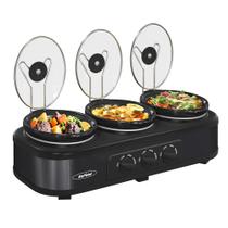 Slow Cooker Triplo Sunvivi 4,5L - Preto - Buffet Slow Cooker Triplo Sunvivi 4,5L - Preto - Buffet
