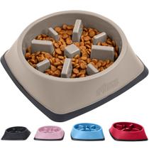 Slow Feeder Dog Bowl Gorilla Grip, 2 xícaras, bege, 100% livre de BPA