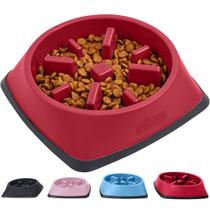 Slow Feeder Dog Bowl Gorilla Grip 2 xícaras vermelhas 100% sem BPA