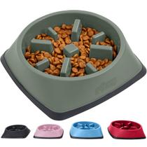 Slow Feeder Dog Bowl Gorilla Grip, 4 xícaras, verde sálvia, sem BPA