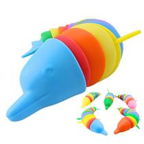 Slug Fidget Golfinho 21 Cm, Brinquedo Sensorial Articulado de Descompressão Flexível
