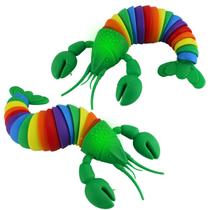 Slug Fidget Lagosta Com Luzes Brinquedo Sensorial Articulado 26 Cm Slug Fidget Lagosta Com Luzes Brinquedo Sensorial Articulado 26 Cm