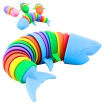 Slug Fidget Tubarão 21 Cm, Brinquedo Sensorial Articulado de Descompressão Flexível