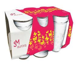 Sm aurora jg c/ 6 copo cristalino 270 ml - caixa c/ 8 peças - NADIR