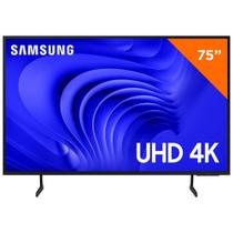 Smart Big TV 75 Polegadas Samsung Crystal UHD 4K com Gaming Hub, UN75DU7700