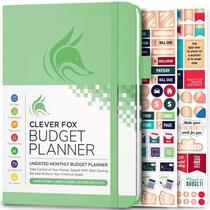 Smart Fox Budget Planner - Sem data - Caderno de Rastreador de Despesas. Jornal de Orçamento Mensal, Finance Planner & Accounts Book para assumir o controle do seu dinheiro. Comece a qualquer hora. Capa dura verde de menta do tamanho A5