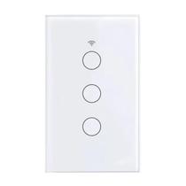Smart Interruptor Inteligente WiFi 3 Canais Teclas Touch Branco para Automação Smart Interruptor Inteligente WiFi 3 Canais Teclas Touch Branco para Automação