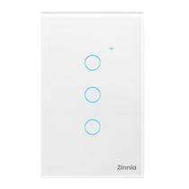 Smart Interruptor Zinnia 3 Botões 10A Wi-Fi 50/60Hz Branco - ZNS-I3B-WH01