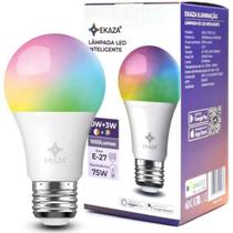 Smart lâmpada inteligente led colorida wifi 10w + rgb bivolt - EKAZA