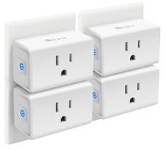 Smart Plug Kasa Smart Mini 15A WiFi 2.4G, pacote com 4 unidades, branco