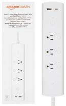 Smart Plug Power Strip Amazon Basics com 3 tomadas e 2 USB