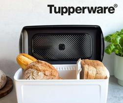 Smart Porta Pão de Forma Branco e Preto Tupperware
