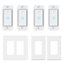 Smart Switch Milfra Double Smart Light Switch, pacote com 4