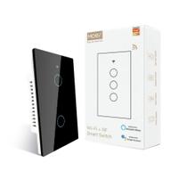 Smart Switch MOES Touch Wall Single Live Wire Black 2 Gang