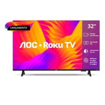 Smart Tv 32” Aoc Dled Hd 32s5155/78g Roku Tv Com Comando de Voz Hdr 3 Hdmi 1 Usb Smart Tv 32” Aoc Dled Hd 32s5155/78g Roku Tv Com Comando de Voz Hdr 3 Hdmi 1 Usb