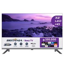 Smart TV 32" HD Britânia B32KRA DLED Roku TV Tela Plana Wi-Fi Dolby Audio VA