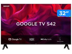 Smart TV 32" SEMP HD LED 32S42 Google TV 2 HDMI Smart TV 32" SEMP HD LED 32S42 Google TV 2 HDMI
