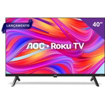 Smart TV 40 Polegadas AOC Full HD ROKU, Conexão WiFi 40S5145