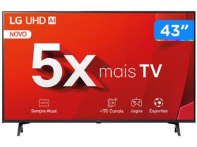 Smart TV 43" 4K LG Ultra HD 43UT8000 com Processador a5 Ger7 AI, Alexa/Chromecast integrado, Otimizador de Jogos, webOS 24