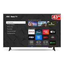 Smart Tv 43” Aoc Dled Full Hd 43s5155/78g Roku Tv Com Comando de Voz Hdr 3 Hdmi 1 Usb Smart Tv 43” Aoc Dled Full Hd 43s5155/78g Roku Tv Com Comando de Voz Hdr 3 Hdmi 1 Usb