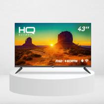 Smart TV 43" HQ Full HD HDR tela sem bordas Android 11 design Slim Processador Quad Core Espelhamento de tela