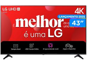 Smart TV 43" LG 4K Ultra HD 43UA7500PSA webOS 25 AI Processor 4K Gen8 com Alexa 3 HDMI Smart TV 43" LG 4K Ultra HD 43UA7500PSA webOS 25 AI Processor 4K Gen8 com Alexa 3 HDMI