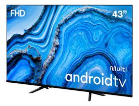 Smart TV 43 Pol Multi DLED Full HD TL066M Android TV Wi-Fi Bluetooth 3 HDMI 2 USB Comando de Voz