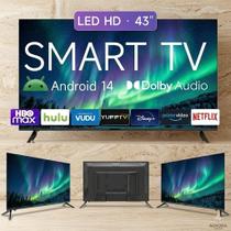 Smart TV 43 polegadas LED HD Android 14 WiFi Integrado Bivolt Completa