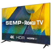 Smart TV 50" 4K UHD Roku TV SEMP RK8600, Wifi Dual Band, 3 HDMI, 1 USB, Controle por Aplicativo, Compatível com Google Assistant e Alexa SEMP