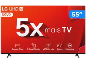 Smart TV 55" 4K LG Ultra HD 50UT8050 com Processador a5 Ger7 AI, Alexa/Chromecast integrado, Otimizador de Jogos, webOS 24 e Controle Smart Magic