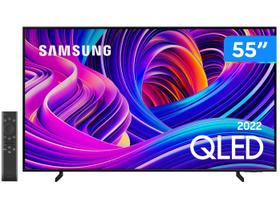 Smart TV 55” 4K QLED Samsung QN55Q60BAVA - Wi-Fi Bluetooth Alexa Google Assistente 3 HDMI