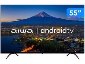 Smart TV 55” 4K Ultra HD D-LED Aiwa IPS Android Wi-Fi Bluetooth Google Assistente 4 HDMI 2 US