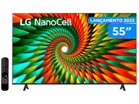 Smart TV 55” 4K Ultra HD LED LG NanoCell 55NANO77 - Lançamento 2023 Wi-Fi Bluetooth Alexa 3 HDMI 2 USB