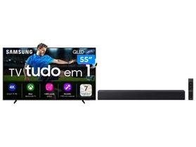 Smart TV 55” Samsung Ultra 4K QLED Tizen Q4 AI - 3 HDMI + Soundbar B-Series HW-B400F 40W USB