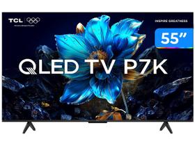 Smart TV 55" TCL 4K UHD QLED 55P7K Google TV AiPQ Google Assistente 3 HDMI 1 USB