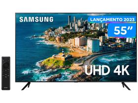 Smart TV 55” UHD 4K LED Samsung 55CU7700 - Lançamento 2023 Wi-Fi Bluetooth Alexa 3 HDMI