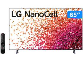Smart TV 65” 4K UHD Nanocell LG 65NANO75 - 60Hz Wi-Fi e Bluetooth Alexa 3 HDMI 2 USB
