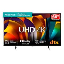 Smart TV 65 Polegadas Hisense 4K UHD DLED WiFi HDR Dolby Vision VIDAA Comando de Voz