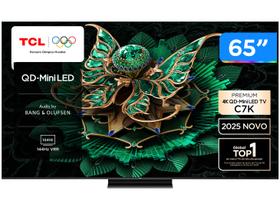 Smart TV 65" TCL 4K UHD MiniLED 65C7K 144Hz Google TV MiniLED AiPQ Pro Google Assistente 4 HDMI