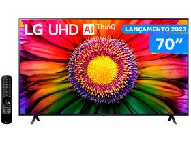 Smart TV 70” 4K LED LG 70UR8750PSA - Lançamento 2023 Wi-Fi Bluetooth 3 HDMI 2 USB
