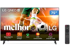 Smart TV 75" LG 4K QNED 75QNED70ASA WebOS 25 α7 AI Processor 4K Gen8 Alexa 3 HDMI 2 USB