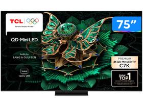 Smart TV 75" TCL 4K UHD MiniLED 75C7K 144Hz Google TV AiPQ Pro Google Assistente 4 HDMI