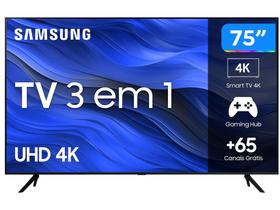 Smart TV 75” UHD 4K LED Samsung 75CU7700 - Wi-Fi Bluetooth Alexa 3 HDMI