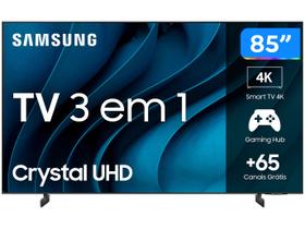 Smart TV 85” UHD 4K LED Crystal Samsung 85CU8000 Lançamento 2023 - Wi-Fi Bluetooth Alexa 3 HDMI