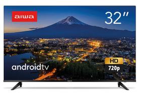 Smart TV AIWA 32" DLED Android HD e HDR10 Borda Ultrafina AWS-TV-32-BL-02-A Dolby Áudio