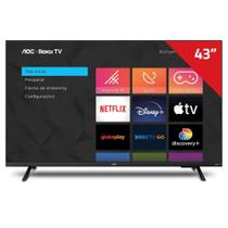 Smart TV AOC 43S513578G Full HD 43 Roku TV Design sem bordas e Controle Simples
