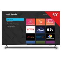 Smart TV AOC 50U704578G 4K UHD de 50 Roku TV HDR, Design sem bordas e Dolby Atmos